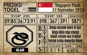 Prediksi Singapore Pools 11 September 2019