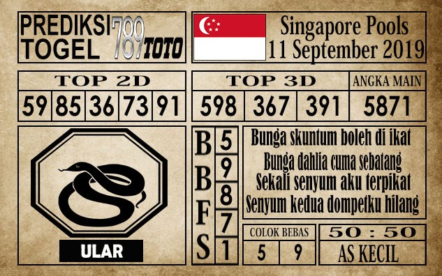 Prediksi Singapore Pools 11 September 2019