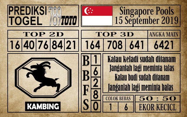 Prediksi Singapore Pools 15 September 2019