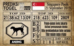 Prediksi Singapore Pools 21 September 2019