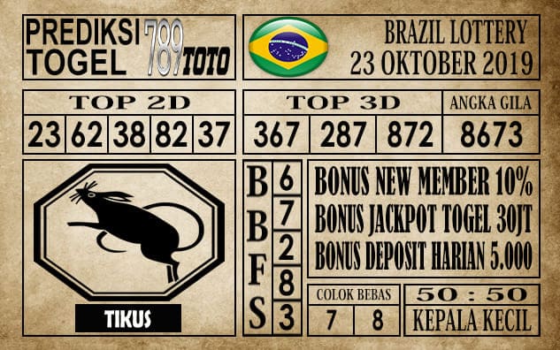 Prediksi Brazil Lottery 23 Oktober 2019