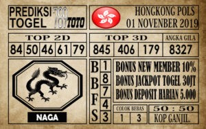 Prediksi Hongkong Pools 01 November 2019