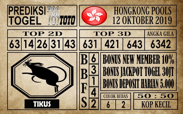 Prediksi Hongkong Pools 13 Oktober 2019