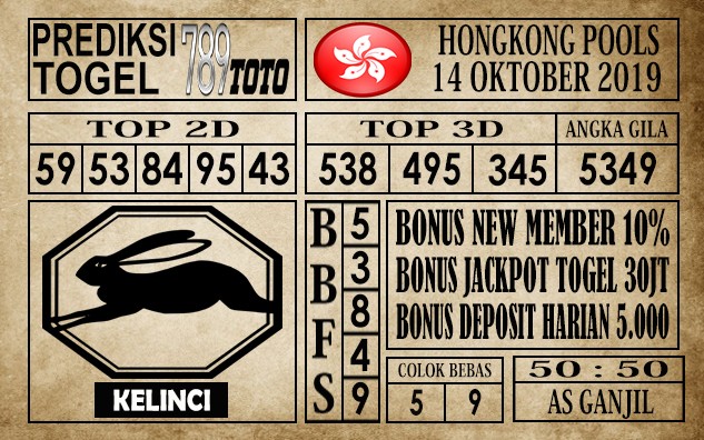 Prediksi Hongkong Pools 14 Oktober 2019 789TOTO