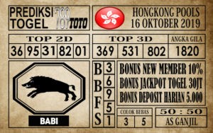 Prediksi Hongkong Pools 16 Oktober 2019