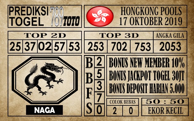 Prediksi Hongkong Pools 17 Oktober 2019