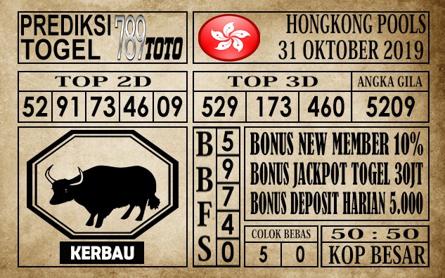 Prediksi Hongkong Pools 31 Oktober 2019
