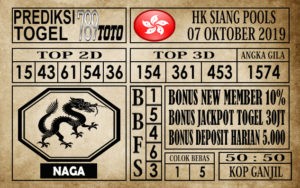 Prediksi Hongkong Siang 07 Oktober 2019