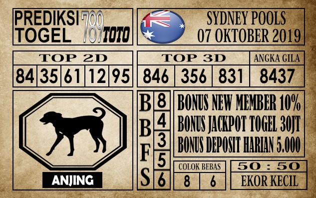 Prediksi Sydney Pools 07 Oktober 2019
