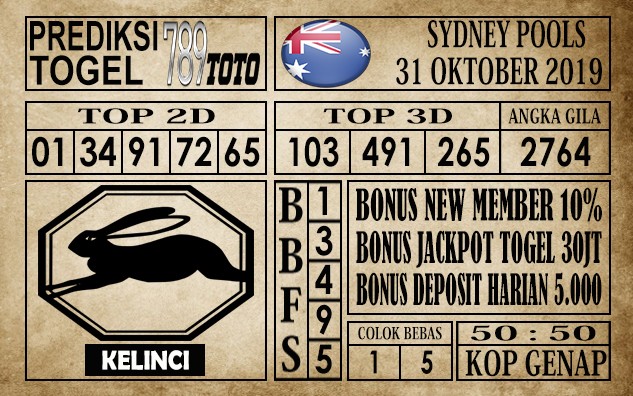 Prediksi Sydney Pools 31 Oktober 2019