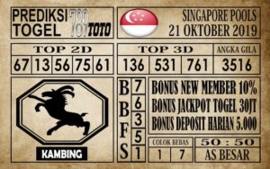 SGP-SIANG Prediksi Singapore Pools 21 Oktober 2019