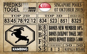 Prediksi Singapore Pools 07 Oktober 2019