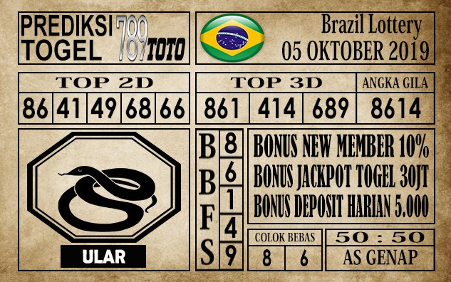 Prediksi Brazil Lottery 05 Oktober 2019
