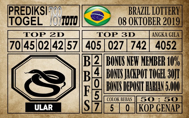Prediksi Brazil Lottery 08 Oktober 2019