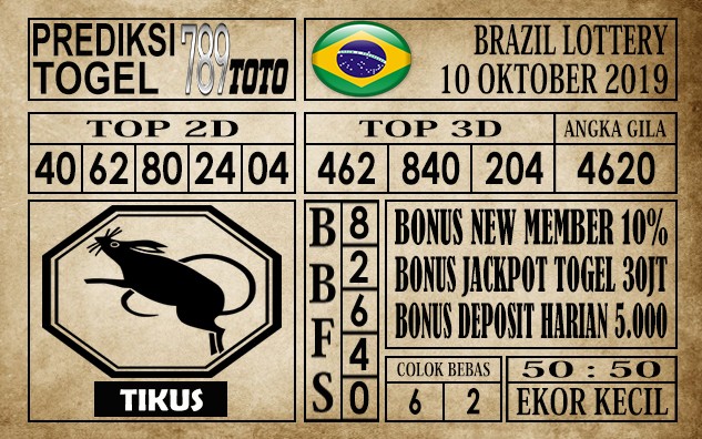 Prediksi Brazil Lottery 10 Oktober 2019