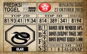 Prediksi Hongkong Siang 23 Oktober 2019