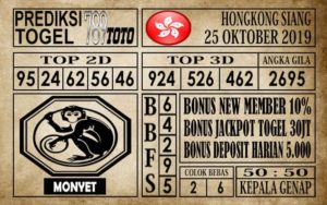 Prediksi Hongkong Siang 25 Oktober 2019