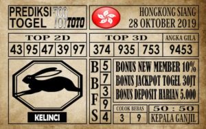 Prediksi Hongkong Siang 28 Oktober 2019