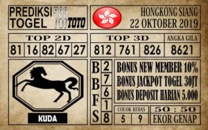 Prediksi Hongkong Siang 22 Oktober 2019