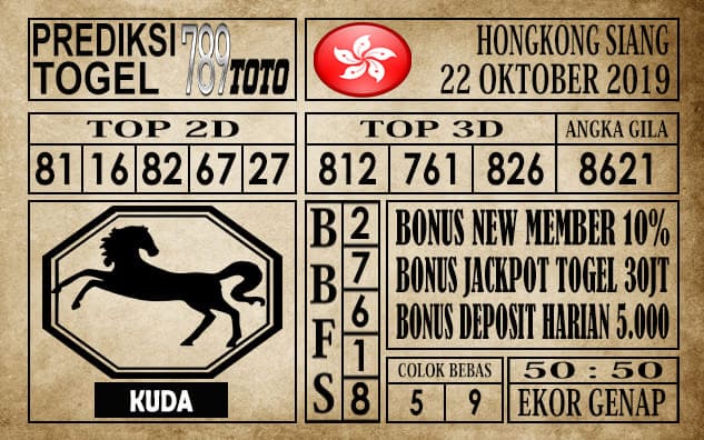 Prediksi Hongkong Siang 22 Oktober 2019