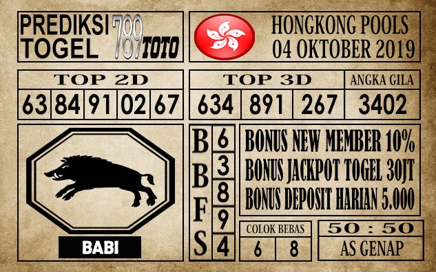 Prediksi Hongkong Pools 04 Oktober 2019