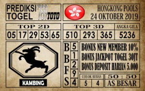 Prediksi Hongkong Pools 24 Oktober 2019