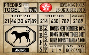Prediksi Hongkong Pools 26 Oktober 2019