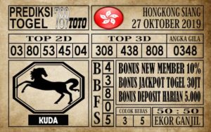 Prediksi Hongkong Siang 27 Oktober 2019