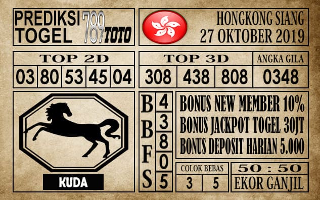 Prediksi Hongkong Siang 27 Oktober 2019