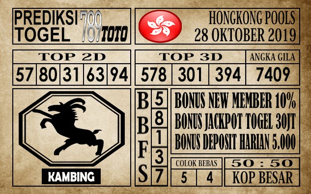 Prediksi Hongkong Pools 29 Oktober 2019