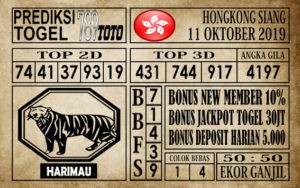 Prediksi Hongkong Siang 11 Oktober 2019