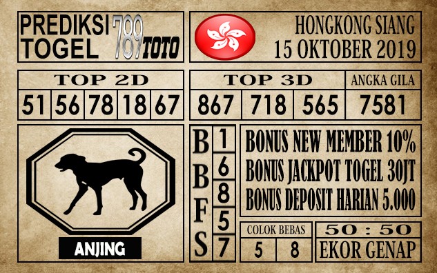 Prediksi Hongkong Siang 15 Oktober 2019