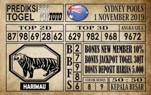 Prediksi Sydney Pools 01 November 2019