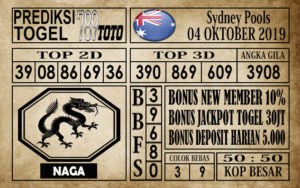 sdy-04 Prediksi Sydney Pools 04 Oktober 2019