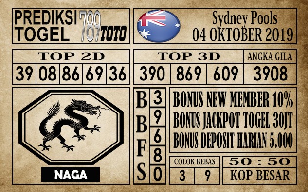 Prediksi Sydney Pools 04 Oktober 2019