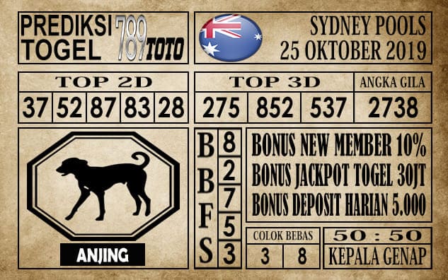 Prediksi Sydney Pools 25 Oktober 2019