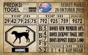 Prediksi Sydney Pools 26 Oktober 2019