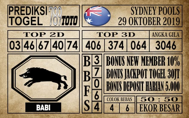 Prediksi Sydney Pools 29 Oktober 2019