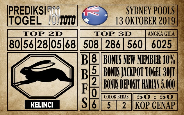 Prediksi Sydney Pools 13 Oktober 2019