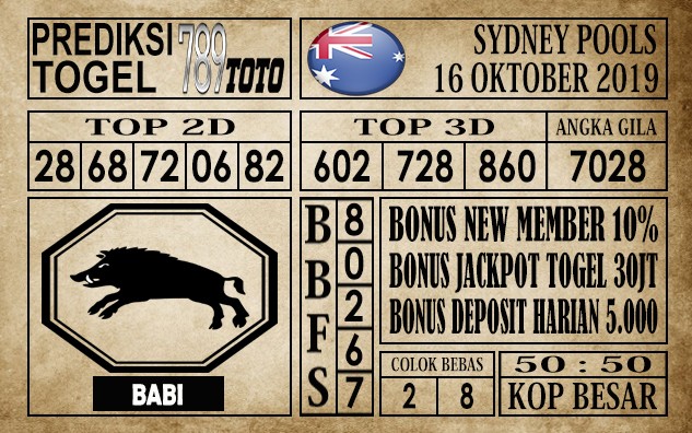 Prediksi Sydney Pools 16 Oktober 2019