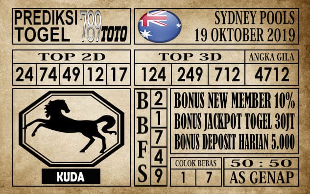 Prediksi Sydney Pools 19 Oktober 2019