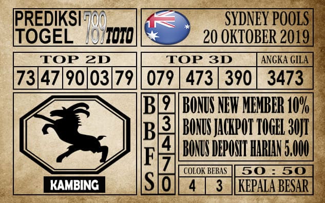 Prediksi Sydney Pools 20 Oktober 2019