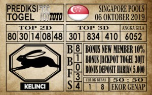 Prediksi Singapore Pools 06 Oktober 2019