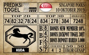 Prediksi Singapore Pools 10 Oktober 2019