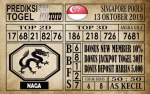 sgp13 Prediksi Singapore Pools 13 Oktober 2019