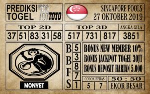 Prediksi Singapore Pools 27 Oktober 2019