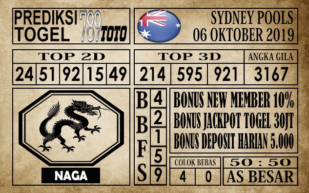 Prediksi Sydney Pools 06 Oktober 2019