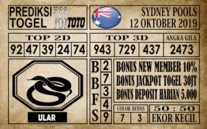 Prediksi Sydney Pools 12 Oktober 2019