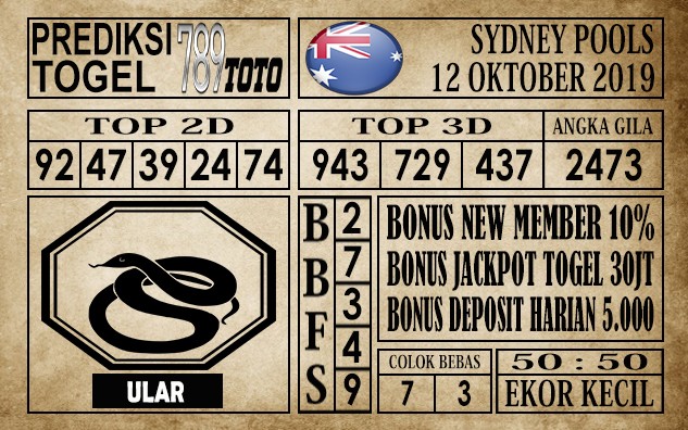 Prediksi Sydney Pools 12 Oktober 2019