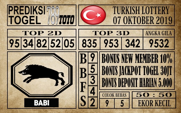 Prediksi Turkish Lottery 07 Oktober 2019
